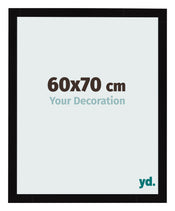 Marco de Fotos 60x70cm Negro Brillante MDF Bologna Delantera Tamano | Yourdecoration.es