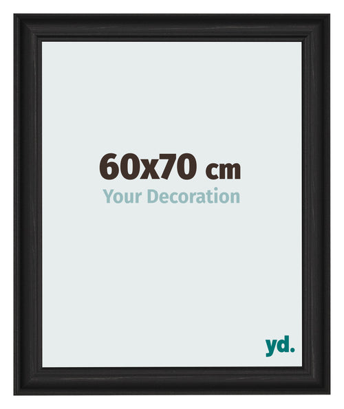 Marco de Fotos 60x70cm Negro Grano De Madera MDF Lazio Delantera Tamano | Yourdecoration.es