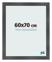 Marco de Fotos 60x70cm Negro Plateado Pulido MDF Pisa Delantera Tamano | Yourdecoration.es