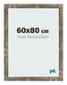 Marco de Fotos 60x80cm Azul Y Dorado Fusionado MDF Bologna Delantera Tamano | Yourdecoration.es