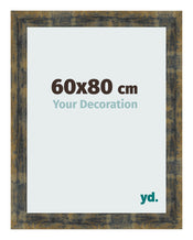 Marco de Fotos 60x80cm Azul Y Dorado Fusionado MDF Pisa Delantera Tamano | Yourdecoration.es
