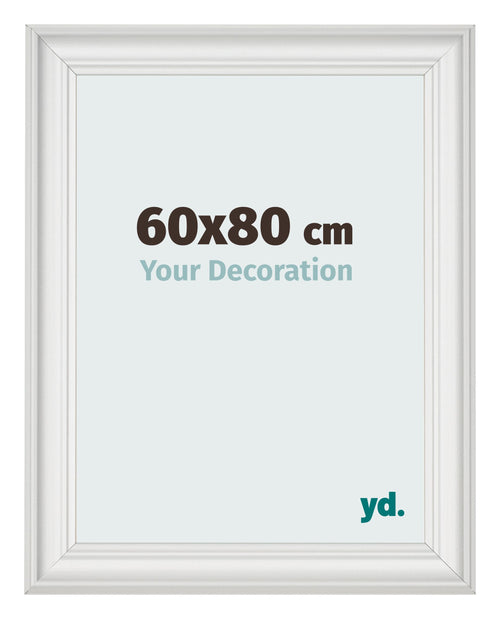 Marco de Fotos 60x80cm Blanco Barrido MDF Lazio Delantera Tamano | Yourdecoration.es