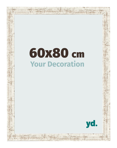 Marco de Fotos 60x80cm Blanco Vintage MDF Bologna Delantera Tamano | Yourdecoration.es