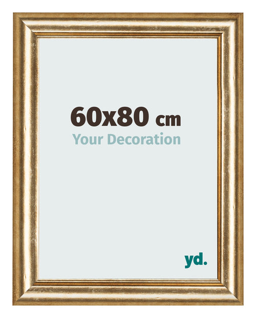Marco de Fotos 60x80cm Dorado Antiguo MDF Lazio Delantera Tamano | Yourdecoration.es