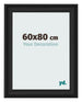 Marco de Fotos 60x80cm Negro Grano De Madera MDF Lazio Delantera Tamano | Yourdecoration.es