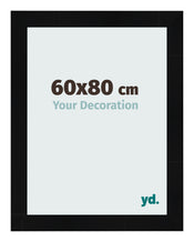 Marco de Fotos 60x80cm Negro Plateado Pulido MDF Pisa Delantera Tamano | Yourdecoration.es