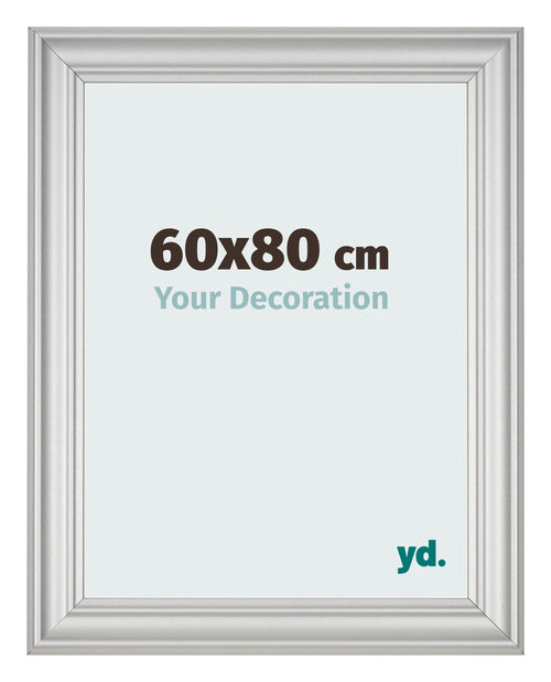 Marco de Fotos 60x80cm Plateado Mate MDF Lazio Delantera Tamano | Yourdecoration.es