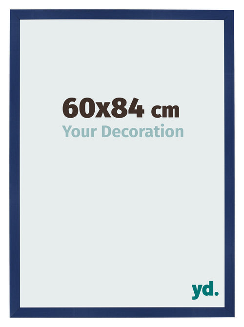 Marco de Fotos 60x84cm Azul Oscuro Barrido MDF Bologna Delantera Tamano | Yourdecoration.es