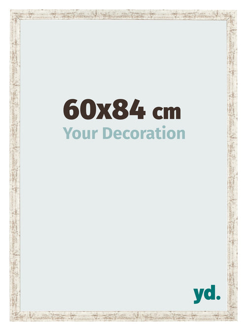 Marco de Fotos 60x84cm Blanco Vintage MDF Bologna Delantera Tamano | Yourdecoration.es
