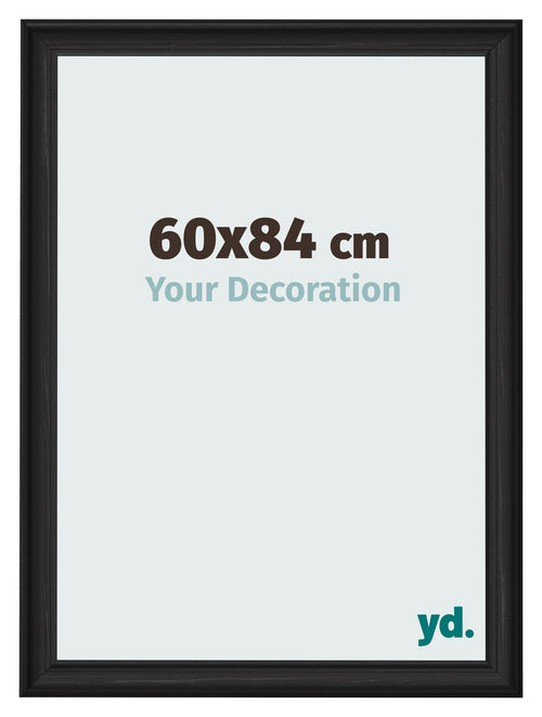 Marco de Fotos 60x84cm Negro Grano De Madera MDF Lazio Delantera Tamano | Yourdecoration.es
