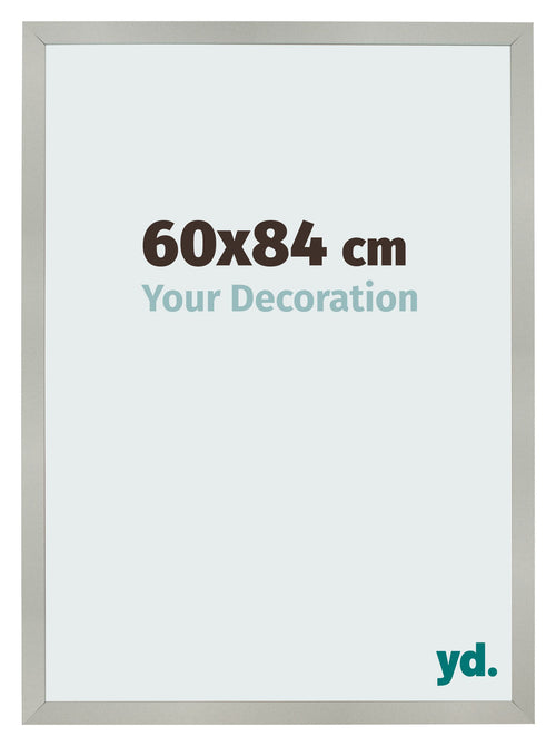 Marco de Fotos 60x84cm Plateado Mate MDF Bologna Delantera Tamano | Yourdecoration.es