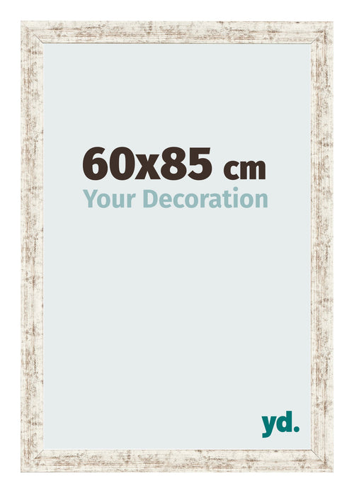 Marco de Fotos 60x85cm Blanco Vintage MDF Bologna Delantera Tamano | Yourdecoration.es
