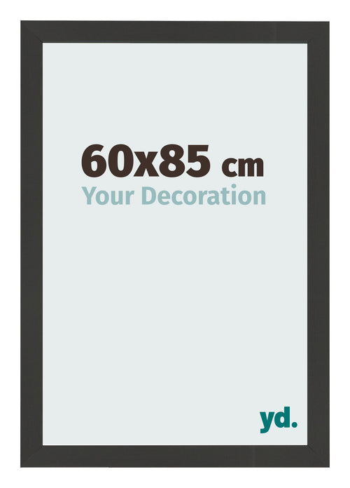 Marco de Fotos 60x85cm Negro Grano De Madera MDF Bologna Delantera Tamano | Yourdecoration.es