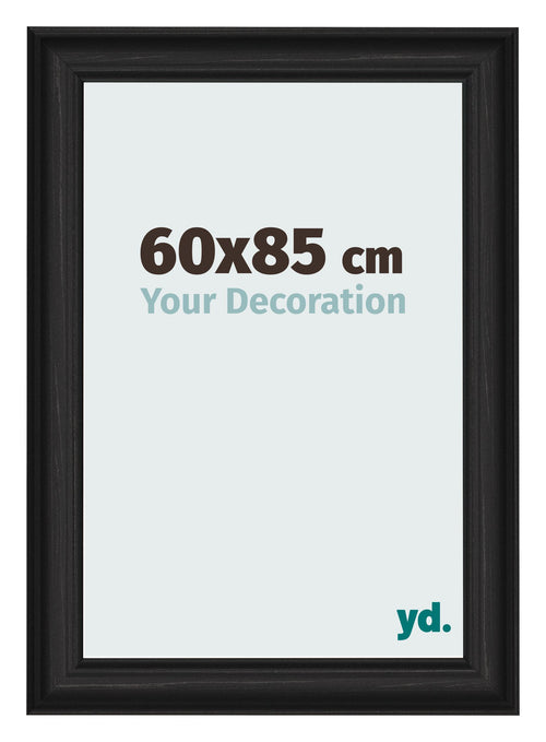Marco de Fotos 60x85cm Negro Grano De Madera MDF Lazio Delantera Tamano | Yourdecoration.es