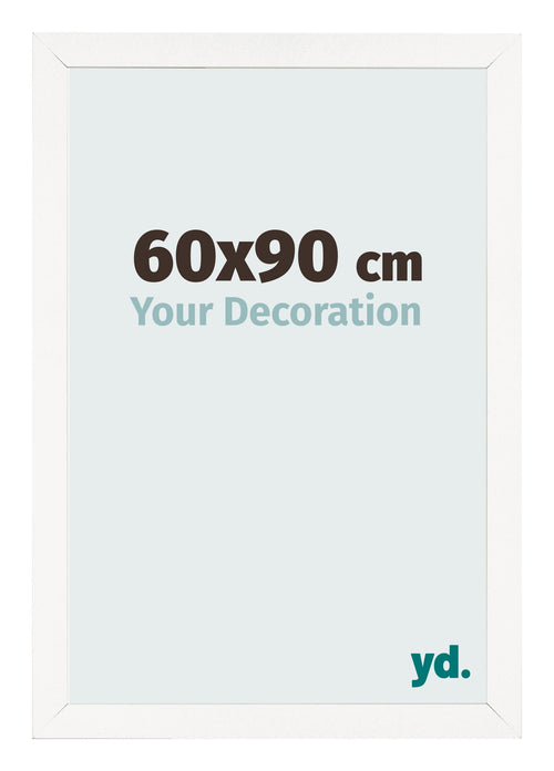 Marco de Fotos 60x90 cm Blanco Brillante MDF Bologna Delantera Tamano | Yourdecoration.es