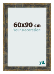 Marco de Fotos 60x90cm Azul Y Dorado Fusionado MDF Pisa Delantera Tamano | Yourdecoration.es
