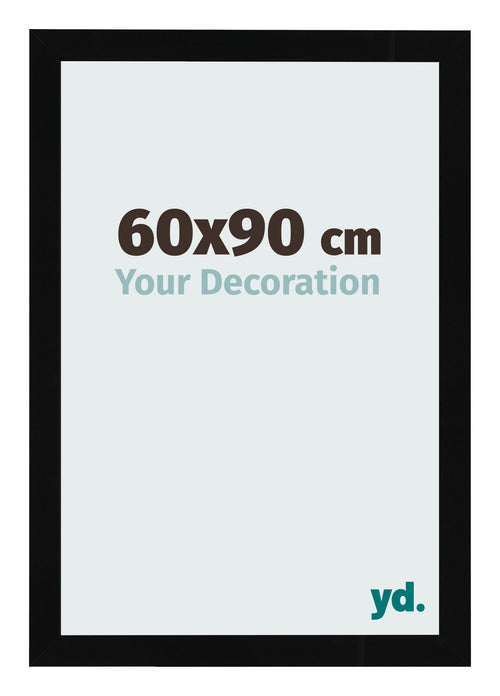 Marco de Fotos 60x90cm Negro Brillante MDF Bologna Delantera Tamano | Yourdecoration.es