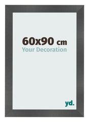 Marco de Fotos 60x90cm Negro Plateado Pulido MDF Pisa Delantera Tamano | Yourdecoration.es
