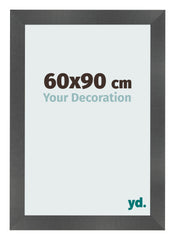 Marco de Fotos 60x90cm Negro Plateado Pulido MDF Pisa Delantera Tamano | Yourdecoration.es