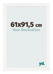 Marco de Fotos 61x91 5 cm Blanco Brillante MDF Bologna Delantera Tamano | Yourdecoration.es