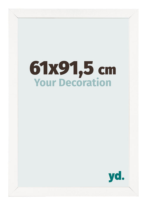 Marco de Fotos 61x91 5 cm Blanco Brillante MDF Bologna Delantera Tamano | Yourdecoration.es