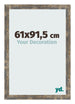 Marco de Fotos 61x91 5cm Azul Y Dorado Fusionado MDF Bologna Delantera Tamano | Yourdecoration.es