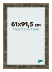 Marco de Fotos 61x91 5cm Azul Y Dorado Fusionado MDF Pisa Delantera Tamano | Yourdecoration.es