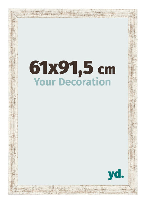 Marco de Fotos 61x91 5cm Blanco Vintage MDF Bologna Delantera Tamano | Yourdecoration.es