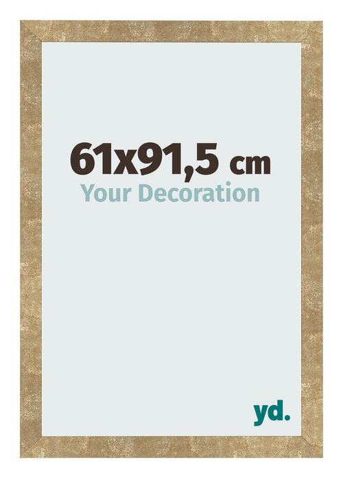 Marco de Fotos 61x91 5cm Dorado Antiguo MDF Bologna Delantera Tamano | Yourdecoration.es