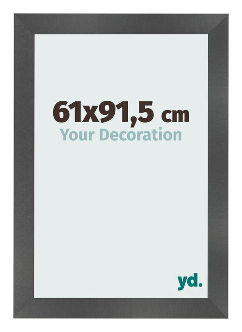 Marco de Fotos 61x91 5cm Negro Plateado Pulido MDF Pisa Delantera Tamano | Yourdecoration.es