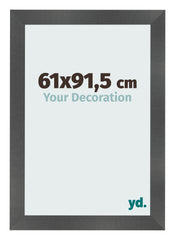 Marco de Fotos 61x91 5cm Negro Plateado Pulido MDF Pisa Delantera Tamano | Yourdecoration.es