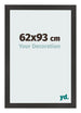 Marco de Fotos 62x93 cm Negro Mate MDF Bologna Delantera Tamano | Yourdecoration.es