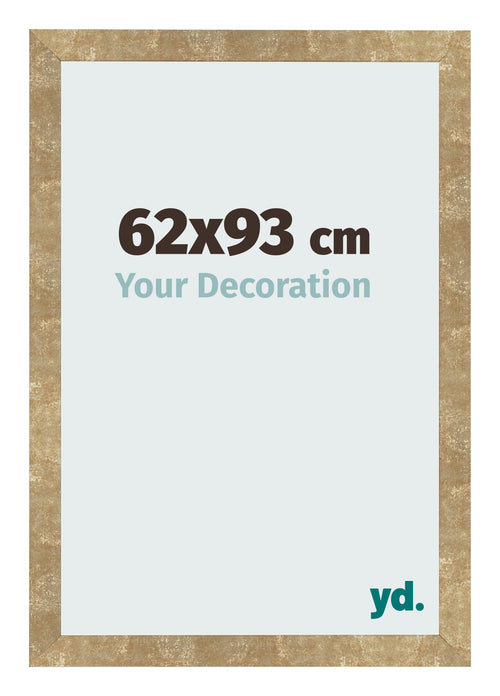 Marco de Fotos 62x93cm Dorado Antiguo MDF Bologna Delantera Tamano | Yourdecoration.es