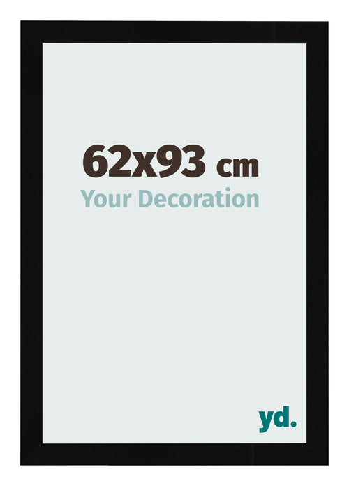 Marco de Fotos 62x93cm Negro Brillante MDF Bologna Delantera Tamano | Yourdecoration.es