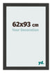 Marco de Fotos 62x93cm Negro Grano De Madera MDF Bologna Delantera Tamano | Yourdecoration.es