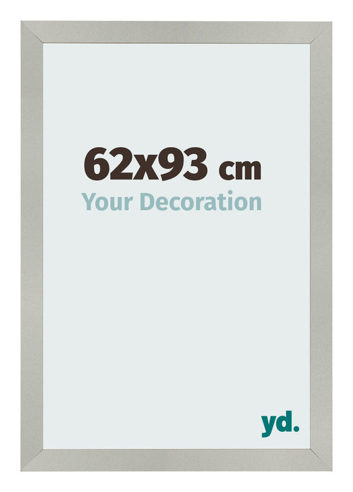 Marco de Fotos 62x93cm Plateado Mate MDF Bologna Delantera Tamano | Yourdecoration.es