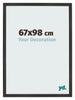 Marco de Fotos 67x98 cm Negro Mate MDF Bologna Delantera Tamano | Yourdecoration.es