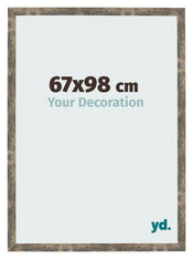 Marco de Fotos 67x98cm Azul Y Dorado Fusionado MDF Bologna Delantera Tamano | Yourdecoration.es