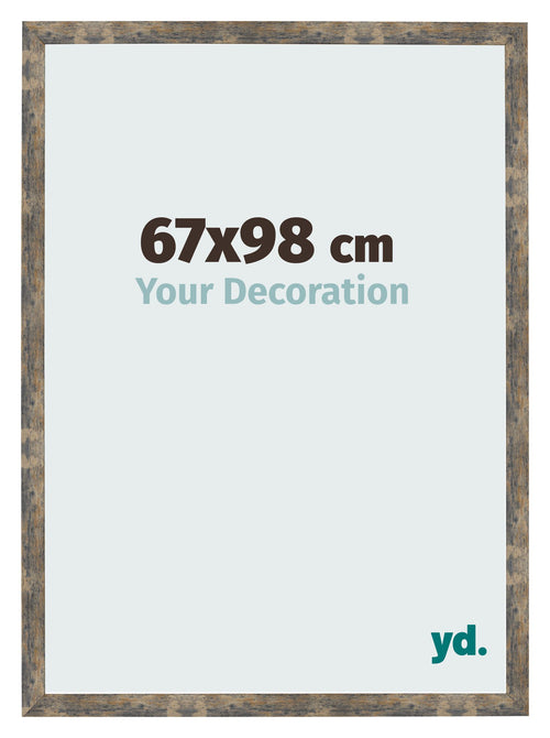 Marco de Fotos 67x98cm Azul Y Dorado Fusionado MDF Bologna Delantera Tamano | Yourdecoration.es