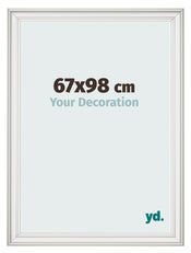 Marco de Fotos 67x98cm Blanco Barrido MDF Lazio Delantera Tamano | Yourdecoration.es