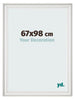 Marco de Fotos 67x98cm Blanco Barrido MDF Lazio Delantera Tamano | Yourdecoration.es