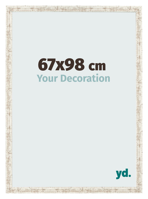 Marco de Fotos 67x98cm Blanco Vintage MDF Bologna Delantera Tamano | Yourdecoration.es