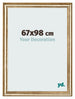 Marco de Fotos 67x98cm Dorado Antiguo MDF Lazio Delantera Tamano | Yourdecoration.es