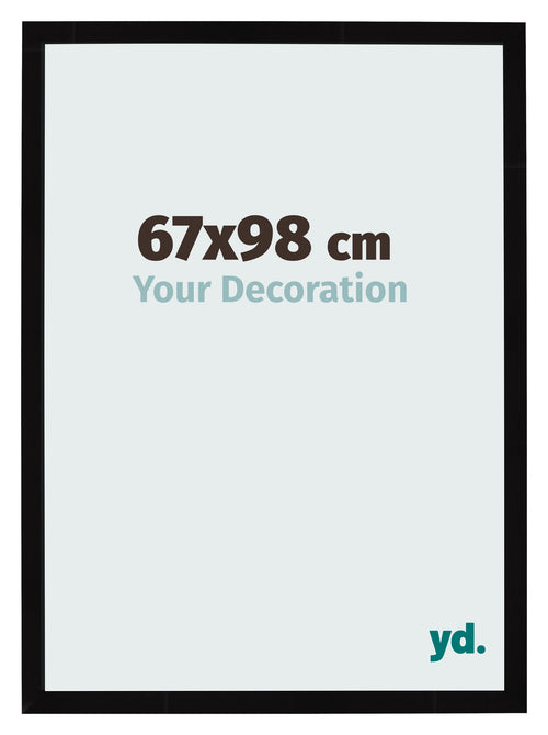 Marco de Fotos 67x98cm Negro Brillante MDF Bologna Delantera Tamano | Yourdecoration.es