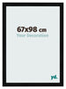 Marco de Fotos 67x98cm Negro Plateado Pulido MDF Pisa Delantera Tamano | Yourdecoration.es