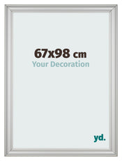 Marco de Fotos 67x98cm Plateado Mate MDF Lazio Delantera Tamano | Yourdecoration.es