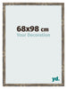Marco de Fotos 68x98cm Azul Y Dorado Fusionado MDF Bologna Delantera Tamano | Yourdecoration.es