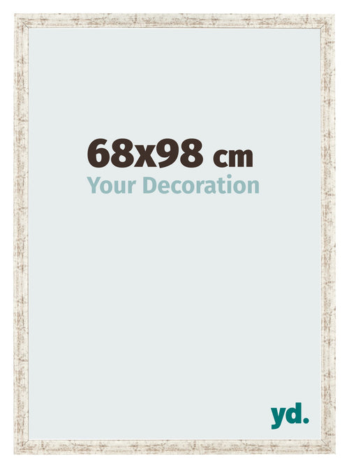 Marco de Fotos 68x98cm Blanco Vintage MDF Bologna Delantera Tamano | Yourdecoration.es