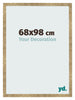 Marco de Fotos 68x98cm Dorado Antiguo MDF Bologna Delantera Tamano | Yourdecoration.es