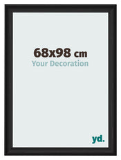 Marco de Fotos 68x98cm Negro Grano De Madera MDF Lazio Delantera Tamano | Yourdecoration.es
